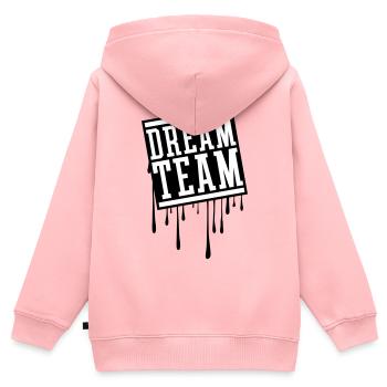 Équipe de rêve - Sweat Premium à capuche zippé enfant bio - rose - Dos - AI Model Kid Female (0cm)