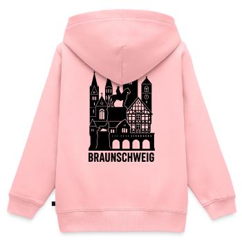 braunschweig silhouette - Kinder Premium Organic Zip Hoodie - Rosa - Hinten - AI Model Kid Female (0cm)