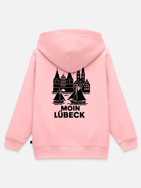 Lübeck Silhouette Moin - Kinder Premium Organic Zip Hoodie - Rosa