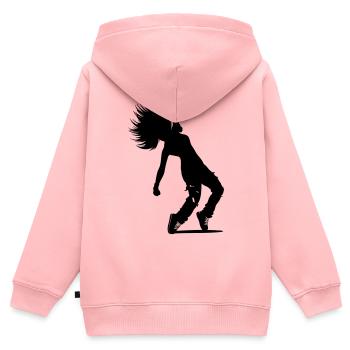 B-Girl Silhouette – Breakdance Power Move - Kinder Premium Organic Zip Hoodie - Rosa - Hinten - AI Model Kid Female (0cm)