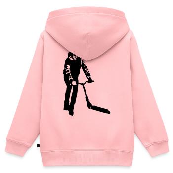 Kick Scooter - Kinder Premium Organic Zip Hoodie - Rosa - Hinten - AI Model Kid Female (0cm)