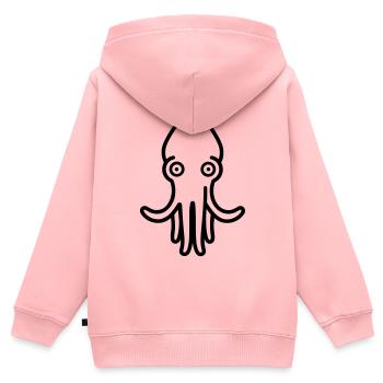 calmar - Sweat Premium à capuche zippé enfant bio - rose - Dos - AI Model Kid Female (0cm)