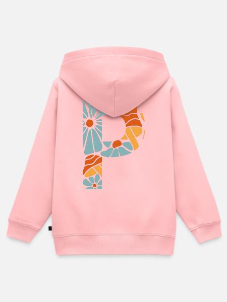 Buchstabe p groovige Blumen Geschenkidee - Kinder Premium Organic Zip Hoodie - Rosa