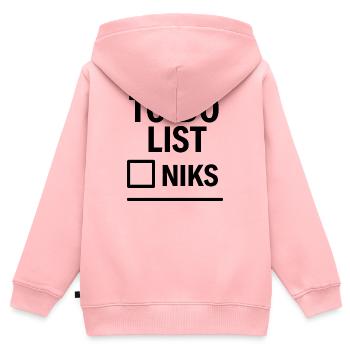 To do list nothing - Kids Premium Organic Zip-up Hoodie - rose - Back - AI Model Kid Female (0cm)