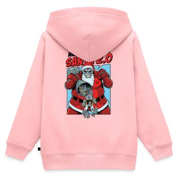 Santa 2.0 Cyborg - Sweat Premium à capuche zippé enfant bio - rose - Dos - AI Model Kid Female (0cm)
