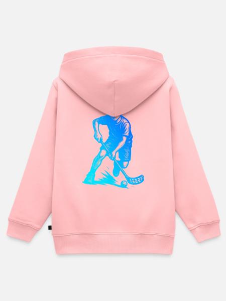 Floorball Fokus pur - Kinder Premium Organic Zip Hoodie - Rosa