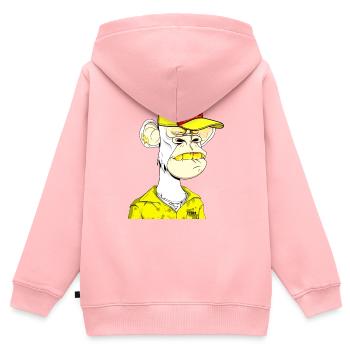 Ape Straßenrebell Cap - Kinder Premium Organic Zip Hoodie - Rosa - Hinten - AI Model Kid Female (0cm)