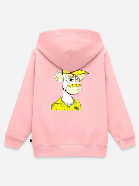 Ape Straßenrebell Cap - Kinder Premium Organic Zip Hoodie - Rosa