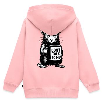 Rat Sinistre avec une tasse à café - Sweat Premium à capuche zippé enfant bio - rose - Dos - AI Model Kid Female (0cm)