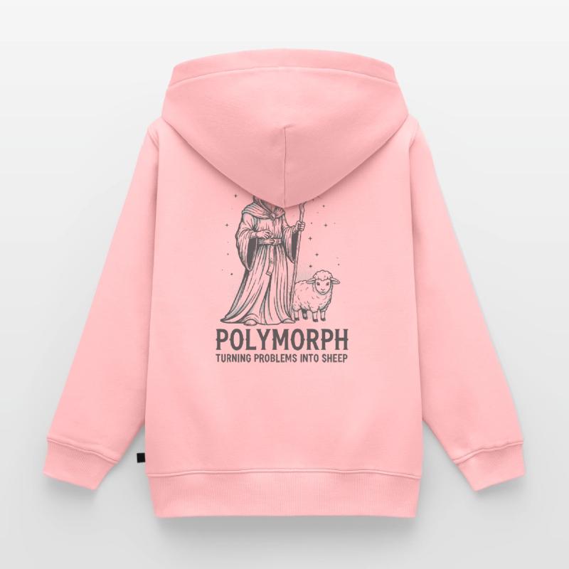Polymorph Wizard – Turning Problems into Sheep Kinder Premium Organic Zip Hoodie