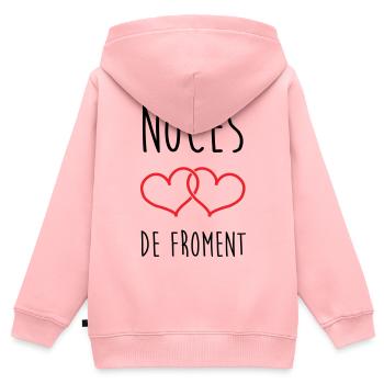 Weizenhochzeit 3 Jahre Ehe - Kinder Premium Organic Zip Hoodie - Rosa - Hinten - AI Model Kid Female (0cm)