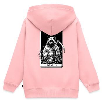 Eurasier | Death | Tarot - Kinder Premium Organic Zip Hoodie - Rosa - Hinten - AI Model Kid Female (0cm)