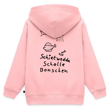 Typisch Nordisch Plattdeutsch Moin Scholle Bonsche - Kinder Premium Organic Zip Hoodie - Rosa - Hinten - AI Model Kid Female (0cm)