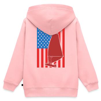 USA Windsurfen 4. Juli - Kinder Premium Organic Zip Hoodie - Rosa - Hinten - AI Model Kid Female (0cm)