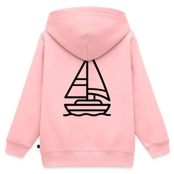 Segelschiff - Kinder Premium Organic Zip Hoodie - Rosa - Hinten - AI Model Kid Female (0cm)