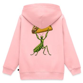 Praying Mantis Comic Taco Mexican Food - Kids Premium Organic Zip-up Hoodie - rose - Back - AI Model Kid Female (0cm)