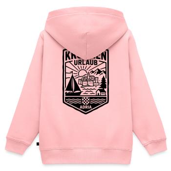 Kroatien Urlaub - Kinder Premium Organic Zip Hoodie - Rosa - Hinten - AI Model Kid Female (0cm)