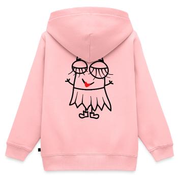 Frau Skizze - Kinder Premium Organic Zip Hoodie - Rosa - Hinten - AI Model Kid Female (0cm)