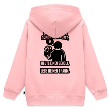 Döner Traum Lebe deinen Traum - Kinder Premium Organic Zip Hoodie - Rosa - Hinten - AI Model Kid Female (0cm)