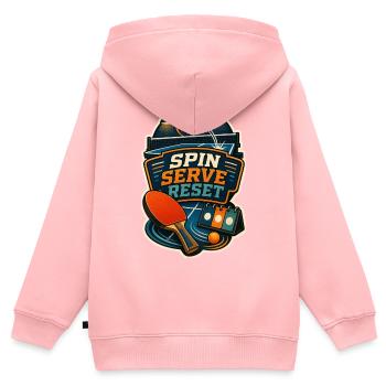 RÉINITIALISATION DU SERVICE DE ROTATION - Sweat Premium à capuche zippé enfant bio - rose - Dos - AI Model Kid Female (0cm)