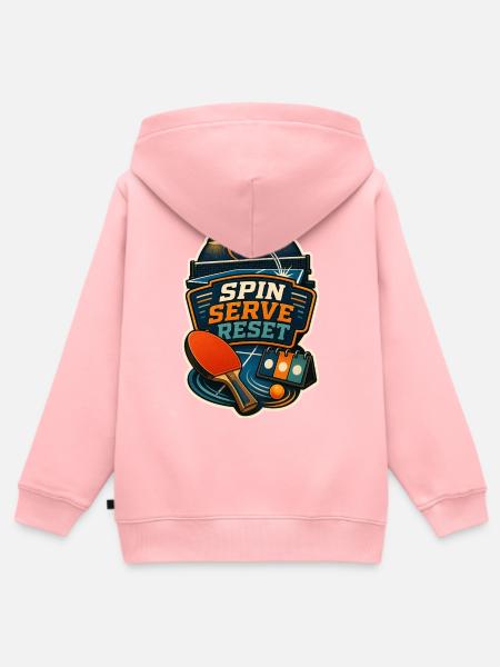 SPIN SERVE RESET - Kinder Premium Organic Zip Hoodie - Rosa