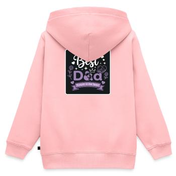 Best Dad Forever Herzdesign - Kinder Premium Organic Zip Hoodie - Rosa - Hinten - AI Model Kid Female (0cm)