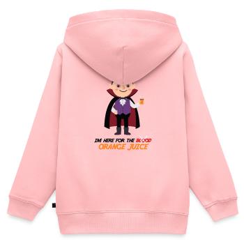 Blut-Orangensaft-Vampir – lustige Halloween-T-S - Kinder Premium Organic Zip Hoodie - Rosa - Hinten - AI Model Kid Female (0cm)