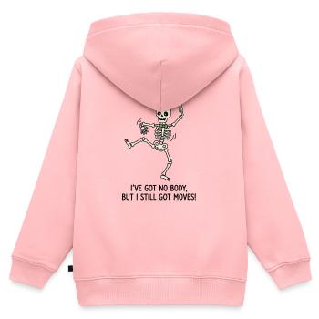 Tanzendes Skelett mit grünem Hut - Kinder Premium Organic Zip Hoodie - Rosa - Hinten - AI Model Kid Female (0cm)