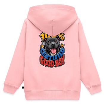 Staffordshire Bull Terrier - Kinder Premium Organic Zip Hoodie - Rosa - Hinten - AI Model Kid Female (0cm)