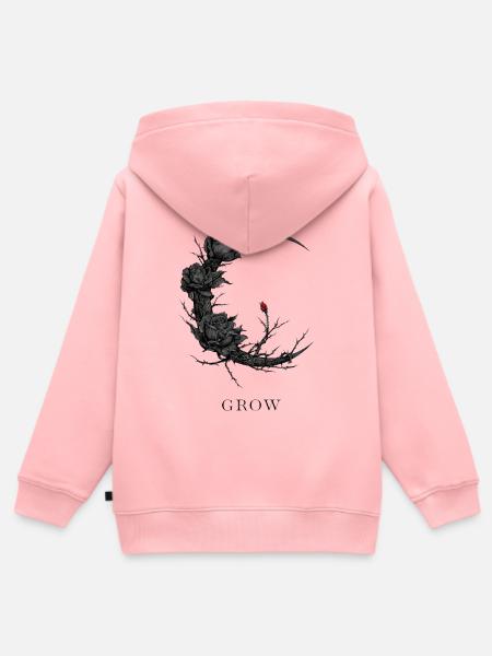 Dunkler Rosenmondkranz - Grow - Kinder Premium Organic Zip Hoodie - Rosa