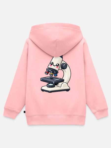 Kawaii Mikroskop Design - Kinder Premium Organic Zip Hoodie - Rosa