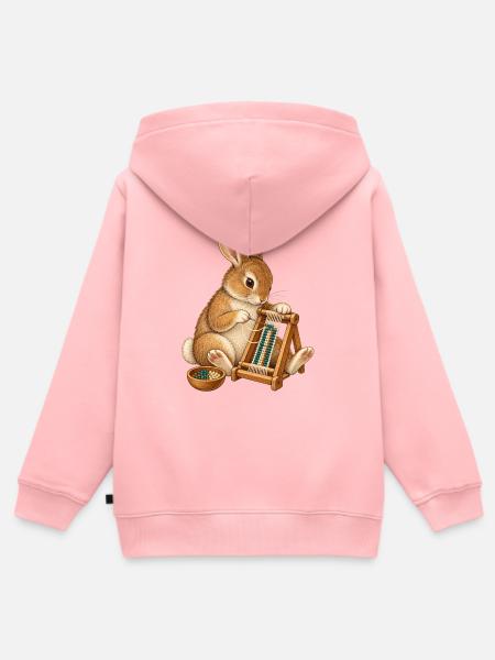 Kaninchen webt ein Perlenarmband - Kinder Premium Organic Zip Hoodie - Rosa