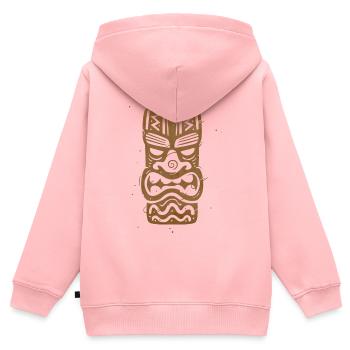 Tiki - Kinder Premium Organic Zip Hoodie - Rosa - Hinten - AI Model Kid Female (0cm)