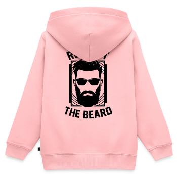 Respect The Beard king respects Bard - Kids Premium Organic Zip-up Hoodie - rose - Back - AI Model Kid Female (0cm)