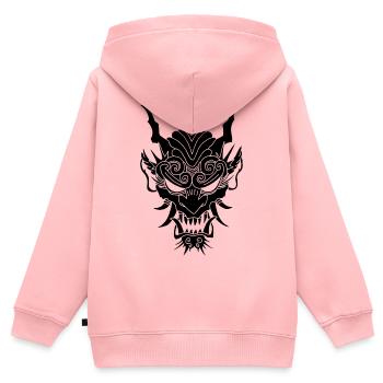 schwarzer Gothic-Dämon - Kinder Premium Organic Zip Hoodie - Rosa - Hinten - AI Model Kid Female (0cm)