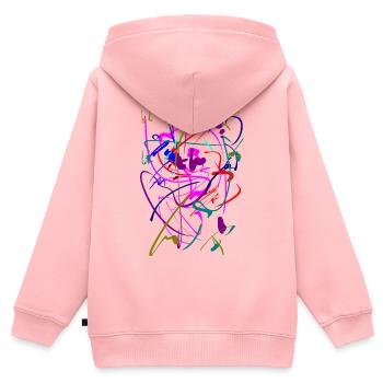 Abstrakt - Kinder Premium Organic Zip Hoodie - Rosa - Hinten - AI Model Kid Female (0cm)