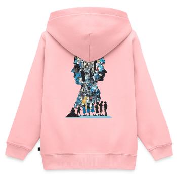 Das Puzzle Mensch - Kinder Premium Organic Zip Hoodie - Rosa - Hinten - AI Model Kid Female (0cm)