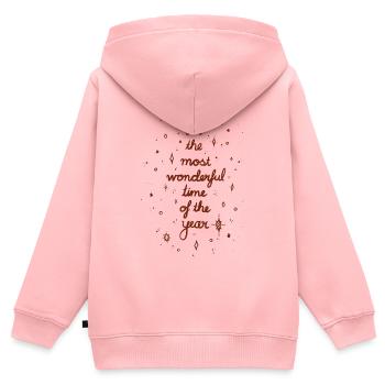 Holiday Season - Kinder Premium Organic Zip Hoodie - Rosa - Hinten - AI Model Kid Female (0cm)