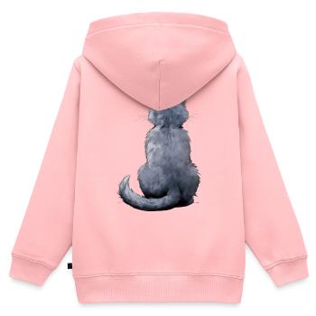 Russisch Blau - Kinder Premium Organic Zip Hoodie - Rosa - Hinten - AI Model Kid Female (0cm)