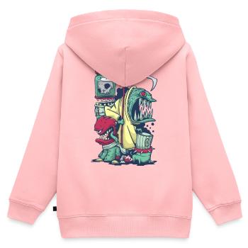 Monsters - Kids Premium Organic Zip-up Hoodie - rose - Back - AI Model Kid Female (0cm)