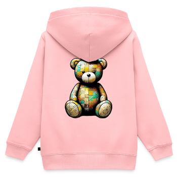 Teddybär Teddybär Zylinder - Kinder Premium Organic Zip Hoodie - Rosa - Hinten - AI Model Kid Female (0cm)