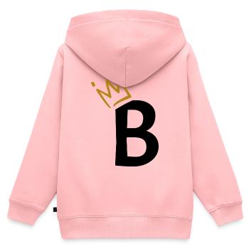 Buchstabe B - Anfangsbuchstabe B - Kinder Premium Organic Zip Hoodie - Rosa - Hinten - AI Model Kid Female (0cm)