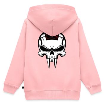 Vampirschädel - Kinder Premium Organic Zip Hoodie - Rosa - Hinten - AI Model Kid Female (0cm)