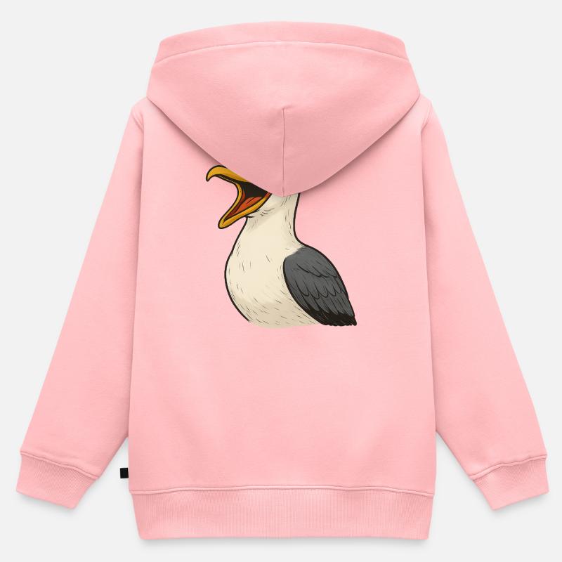 Lachende_Moewe - Sweat Premium à capuche zippé enfant bio - rose