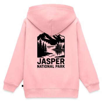jasper nationalpark - Kinder Premium Organic Zip Hoodie - Rosa - Hinten - AI Model Kid Female (0cm)