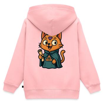 Purrscribe die Propheten-Katze - Kinder Premium Organic Zip Hoodie - Rosa - Hinten - AI Model Kid Female (0cm)