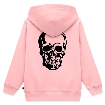 Schädel - Kinder Premium Organic Zip Hoodie - Rosa - Hinten - AI Model Kid Female (0cm)