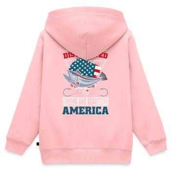 Pêcheurs Pêcheurs Pêcheurs Pêcheurs Pêcheurs Sportifs - Sweat Premium à capuche zippé enfant bio - rose - Dos - AI Model Kid Female (0cm)