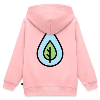 Wassertropfen Blatt Öko - Kinder Premium Organic Zip Hoodie - Rosa - Hinten - AI Model Kid Female (0cm)