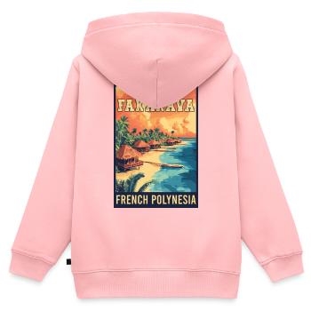 Erleben Sie tropisches Fakarava in Französisch-Polynesien - Kinder Premium Organic Zip Hoodie - Rosa - Hinten - AI Model Kid Female (0cm)